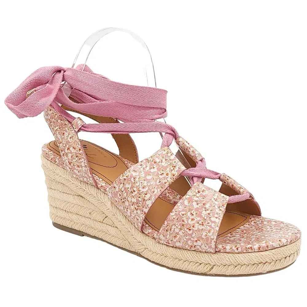 PATRICIA NASH Riva Wedge Sandals Blush Bouquet, SZ 10M